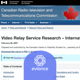 Video relay service research with Eviance logo