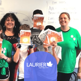 group shot of people with Laurier logo