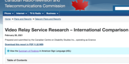 image of video relay services report