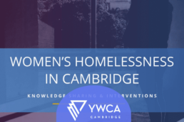 image of a women looking out a window with the title Women's Homelessness in Cambridge